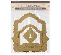 Stamperia - Crafty Shapes for Scrapbooks, Albums, Cards, Bullet Journals and More, Decorate with Papers and Paint, Perfect for Hobbies, Crafts, and Gifting (Alice in Christmas, Frame and Key)