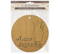 Stamperia - Crafty Shapes for Scrapbooks, Albums, Cards, Bullet Journals and More, Decorate with Papers and Paint, Perfect for Hobbies, Crafts, and Gifting (A New Beginning, Round Tag with Plant)
