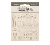 Stamperia - Decorative Chips for Scrapbooking, Albums, Cards, Bullet Journals, and More, Laser Cut Cardboard Shapes, Easy to Glue, Perfect for Crafts & Gifting (Venice, City of Art - Elements)