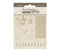 Stamperia - Fichas decorativas para álbumes de recortes, álbumes, creación de tarjetas, diario y más, herramientas, formas de cartón cortadas con láser, fácil de pegar, perfecto para aficiones,