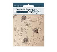 Stamperia - Fichas decorativas Provenza gatos con bolas de lana