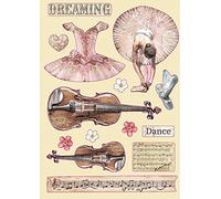 Stamperia Forma de colores - Passion Violin and Dance, tonos pastel, A5