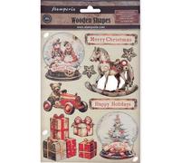 Stamperia - Formas de madera de colores para álbumes de recortes, álbumes, diarios de balas y más, corte láser, impreso para detalles mejorados, perfecto para manualidades y regalos (Gear up for