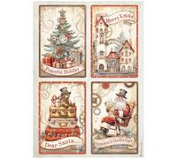 Stamperia, Gear up for Christmas Rice Paper 4 Cards