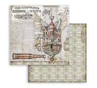 Stamperia Hoja Impresa por Las Dos Caras-Lady Vagabond Nave voladora, Multicolor, 31.5cmX30.5cm