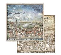 Stamperia Hoja impresa por las dos caras - Sir Vagabond cityscape, Multicolor, 31.5cmX30.5cm, SBB746
