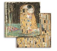 STAMPERIA INTERNATIONAL, KFT Klimt The Kiss-Papel para Scrapbooking (Doble Cara), Acero, Various, 30,5x30,5 cm, 10