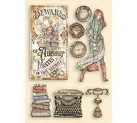 STAMPERIA INTERNATIONAL, KFT KLSP112 Colored Wooden Shape A5-Lady Vagabond Lifestyle - Pluma tipo de escritura (3 unidades)