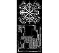 STAMPERIA INTERNATIONAL, KFT KSTDL53 Thick Stencil - Brújula vagabond Lifestyle (12 x 25 cm, 15 x 25 cm)