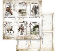 STAMPERIA INTERNATIONAL, KFT Papel lubricante de Doble Cara - Romantic Horses Cards, Multicolor, 30.5x30.5 cm, 10