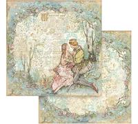 STAMPERIA INTERNATIONAL, KFT Papel lubricante de Doble Cara - Sleeping Beauty Lovers, Multicolor, 30.5x30.5 cm, 10