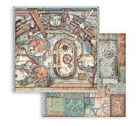 STAMPERIA INTERNATIONAL, KFT Scrapbook Double Face Sheet-Lady Vagabond Lifestyle Ship Gate, Various, 30,5x30,5 cm