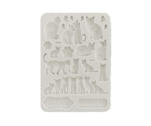 Stamperia International KFT Stamperia Molde de silicona A5 orquídeas gatos, gris, 15,2 x 20,3 cm