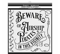 STAMPERIA INTERNATIONAL, KFT Stencil KSTDG09 Thick Stencil cm 30 x 30 Lady Vagabond Lifestyle Pirates Lifestyle 3
