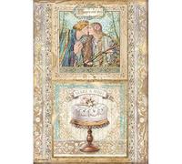 Stamperia International Rice Paper-Sleeping Beauty Cake Frame Papel de arroz - Marco para Pastel de la Bella Durmiente, Varios, A4