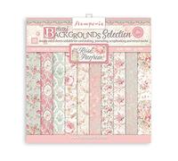 Stamperia International SBBL126 - Almohadilla para scrapbooking (10 hojas, 30,5 x 30,5 cm, 30,5 x 30,5 cm), diseño de rosa