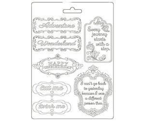 Stamperia International Soft Mould-Alice in Wonderland Plates Molde Suave, diseño de Alicia en el País de Las Maravillas, Varios, A5