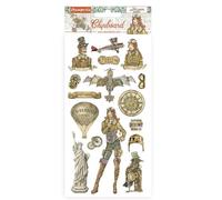 Stamperia International Stamperia-Formas Adhesivas-Sir Vagabond-Aviador, Blanco, Taille unique