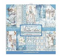 STAMPERIA INTL, KFT (3PL) Bloc Extra pequeño de 10 Hojas, 15,24 x 15,24 (6 x 6 Pulgadas) Double Face Winter Tales, Multicolor, 15.24x15.24