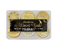 Stamperia Juego Recortes, álbumes, Tarjetas, Diario y más, Perfecto para estampación Personalizada, Manualidades y Regalos (6 Sellos), Gold, 2.5 cm
