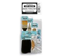 Stamperia - Kit of 3 Hand Spatulas, Misty Spray, Sponge Paint, Metal Spatula, Standarino Brush Size 8, and Flat Brush Size 2” for Crafts and Mixed Media Projects