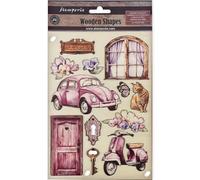 Stamperia Lavender Forma de Madera Coloreada, Multicolor, Assorted