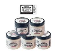 Stamperia - Master Primer, Jumbo Crackle Step 1, Jumbo Crackle Step 2, Plaster Coat, and Black Sparkling Coat for Crafts and Mixed Media Projects (5 x 200ml)