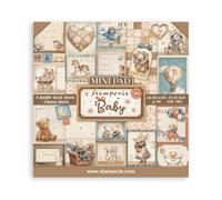 Stamperia - Mini Pad for Scrapbooks, Albums, Cards, Bullet Journals and More, Acid Free, Double-Sided, Perfect for Hobbies, Crafts, and Gifting (6 Sheets) (Baby) (30.5 x 30.5cm)