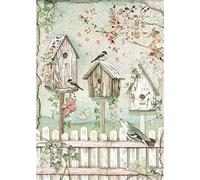 Stamperia Papel de arroz A4 en sobre-Nidos, Multicolor, 29.7cmX21cm