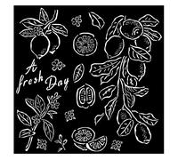 Stamperia Plantilla Gruesa-Sueño Azul-Limones, 0, 18 x 18 cm