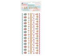 Stamperia - Rub-on for Scrapbooks, Albums, Cards, Bullet Journals and More, Easily Transfer Images onto Paper and Other Surfaces, Perfect for Crafts and Gifting (Candy Christmas, Stripes)