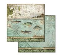 STAMPERIA SBB657 - Papel de doble cara (31,5 cm x 30,5 cm), diseño de pez