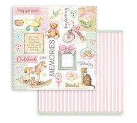 Stamperia SBB853 Scrapbooking Double Face Sheet-Daydream Bear and Accessories, White, OSFA, 7