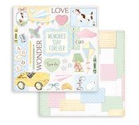 Stamperia SBB854 Scrapbooking Double Face Sheet-Daydream Yellow Car White, OSFA, 7
