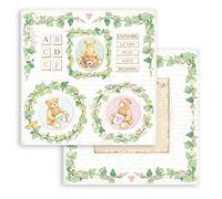 Stamperia SBB858 Scrapbooking Double Face Sheet-Daydream Bear and Garlands, White, OSFA, 7