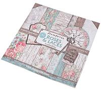 STAMPERIA SBBL25 Kit de Scrapbooking Roses, Lace and Wood 30x30cm, Papel, Multicolor, talla única