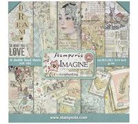 STAMPERIA SBBS07 Imagine-Bloc de Papel (10 Hojas, 20,3 x 20,3, Doble Cara), Multicolor, 20.3 x 20.3 (8"" x 8"")