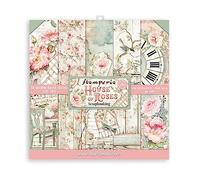 Stamperia SBBS08 House of Roses-Bloc de Papel (10 Hojas, 20,3 x 20,3 x 8 Pulgadas, Doble Cara), Multicolor, 20.3 x 20.3 (8" x 8")