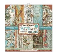 STAMPERIA World-Bloc de Papel (10 Hojas, 20,3 x 20,3 cm, Doble Cara), Multicolor, talla única