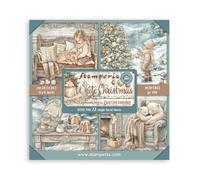 Stamperia - Scrapbook Paper Pad for Scrapbooking, Albums, Cards, Bullet Journals and More, Acid Free, Single Face, Perfect for Hobbies, Crafts, and Gifting (White Christmas) (20.3 x 20.3cm)