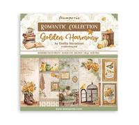 Stamperia - Scrapbook Paper Pad for Scrapbooks, Albums, Card Making, Bullet Journalling and More, Acid Free, Double-Sided, Perfect for Hobbies, Crafts, and Gifting (Golden Harmony) (20,3 x 20,3 cm)