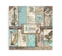Stamperia - Scrapbook Paper Pad for Scrapbooks, Albums, Card Making, Bullet Journals, and More, Acid Free, Double-Sided, Perfect for Hobbies, Crafts, and Gifting (Music) (20,3 x 20,3 cm)