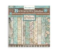 Stamperia - Scrapbook Paper Pad for Scrapbooks, Albums, Cards, Bullet Journals and More, Acid Free, Double-Sided, Perfect for Crafts and Gifting (Symphony Background Selection) (20.3 x 20.3cm)