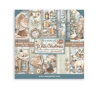 Stamperia - Scrapbook Paper Pad for Scrapbooks, Albums, Cards, Bullet Journals and More, Acid Free, Double-Sided, Perfect for Hobbies, Crafts, and Gifting (White Christmas) (30,5 x 30,5 cm)