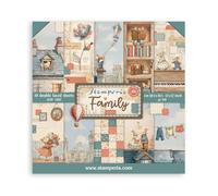 Stamperia - Scrapbook Paper Pad for Scrapbooks, Albums, Cards, Bullet Journals and More, Acid Free, Double-Sided, Perfect for Hobbies, Crafts, and Gifting (Family) (30.5 x 30.5cm)