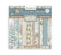 Stamperia - Scrapbook Paper Pad for Scrapbooks, Albums, Cards, Bullet Journals and More, Acid Free, Double-Sided (White Christmas Background Selection) (30.5 x 30.5cm)