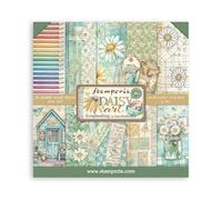 Stamperia - Scrapbook Paper Pad for Scrapbooks, Albums, Cards, Bullet Journals and More, Acid Free, Double-Sided, Perfect for Hobbies, Crafts, and Gifting (Daisy Art) (20.3 x 20.3cm)