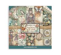 Stamperia - Scrapbook Paper Pad for Scrapbooks, Albums, Cards, Bullet Journals and More, Acid Free, Double-Sided, Perfect for Hobbies, Crafts, and Gifting (Gardens of Time) (20.3 x 20.3cm)