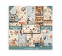 Stamperia - Scrapbook Paper Pad for Scrapbooks, Albums, Cards, Bullet Journals and More, Acid Free, Double-Sided, Perfect for Hobbies, Crafts, and Gifting (Family) (20.3 x 20.3cm)