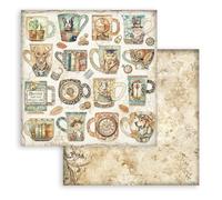 Stamperia - Scrapbook Sheet for Scrapbooks, Albums, Cards, Bullet Journalling and More, Acid Free, Double-Sided, Perfect for Hobbies, Crafts, and Gifting (Alterego, Cups) (30,5 x 30,5 cm)